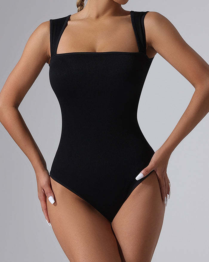 Square Neck Sleeveless Tummy Control Tank Tops Bodysuits