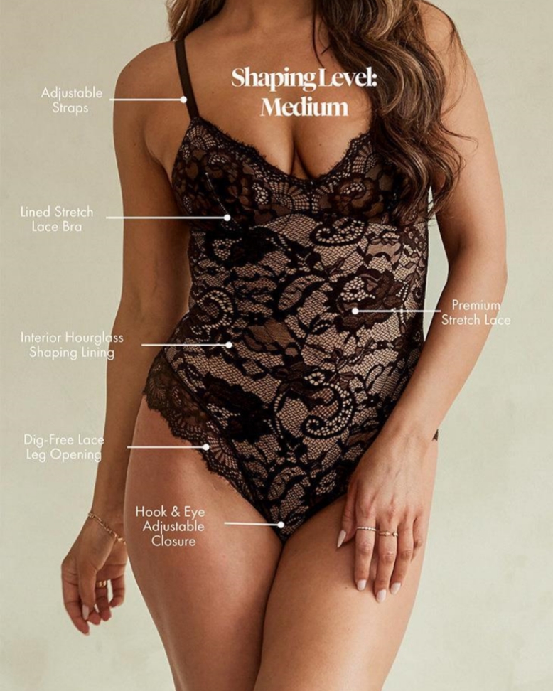 Lace Smooth Firm Control Thong Bodysuit