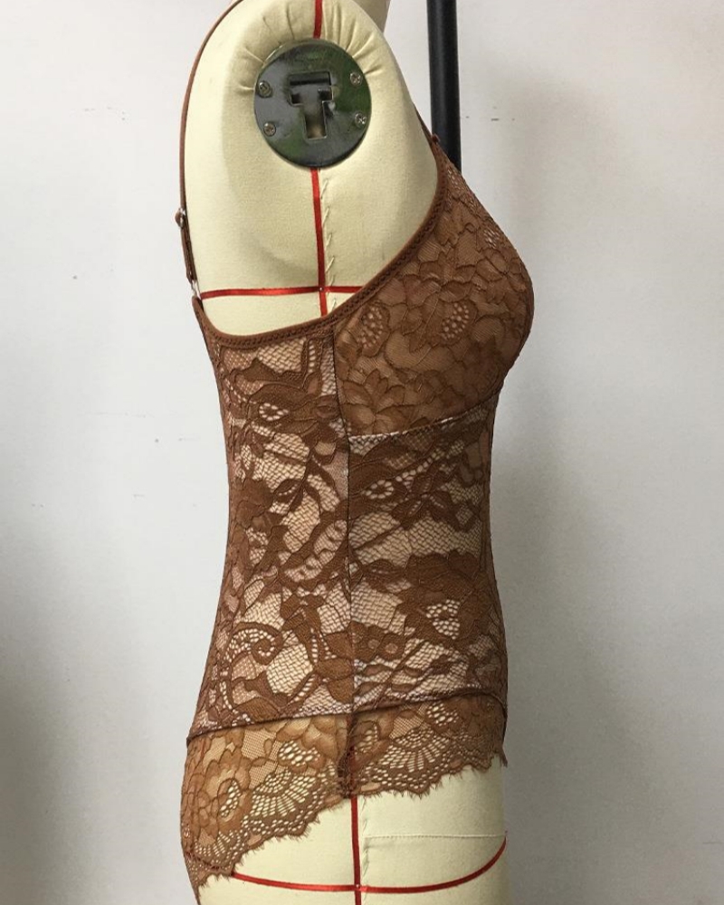 Lace Smooth Firm Control Thong Bodysuit