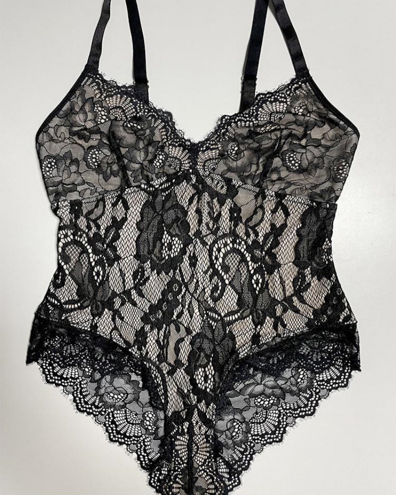 Lace Smooth Firm Control Thong Bodysuit