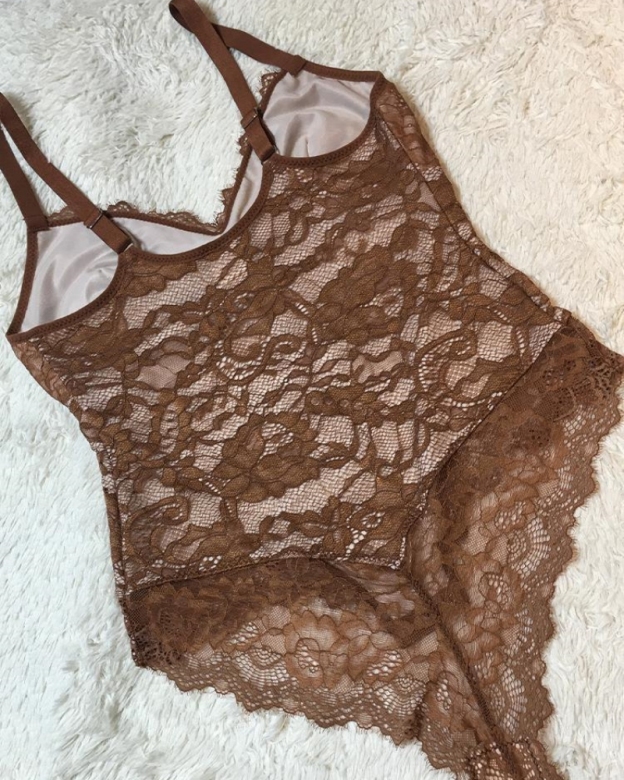 Lace Smooth Firm Control Thong Bodysuit