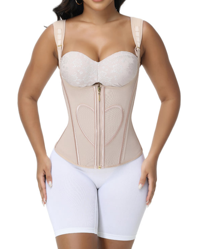 Heart Pattern Double Compression Tummy Tuck Waist Trainer