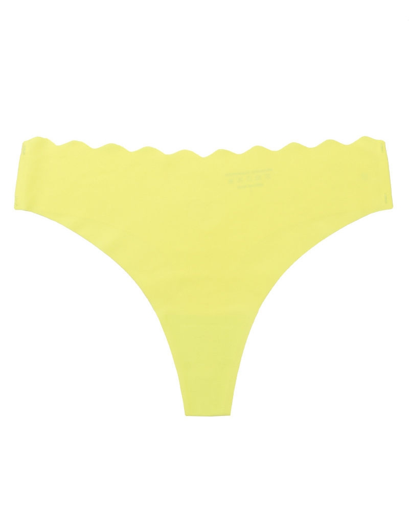 One-Piece Seamless Solid Color Hollow-Out Wave Waistband For Valentine's Day