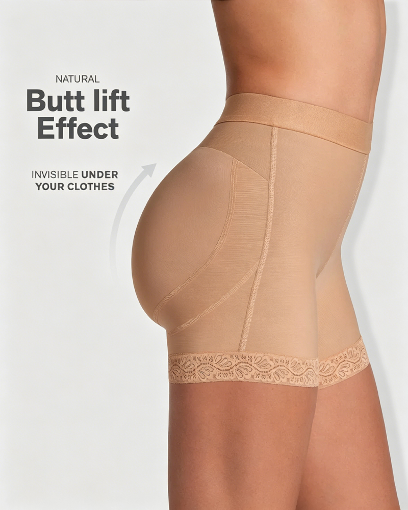 Natural Butt Lifter Shaping Shorts with Lace Trim（Pre-Sale）