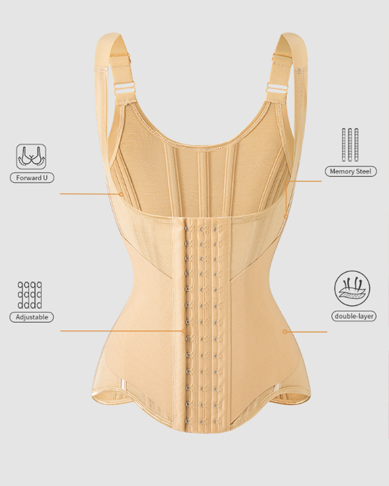 23-Steel-Ribbed Tummy Control And Waist Shaping Vest