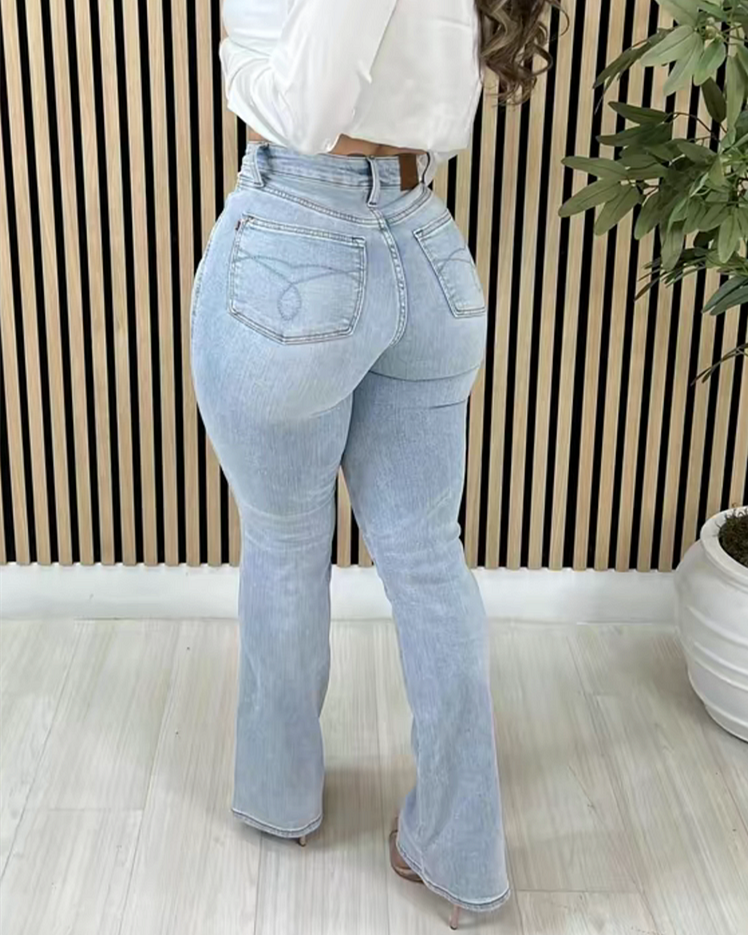High Rise Belly Control Flare Jeans（Pre-Sale）