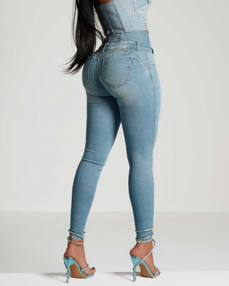 High-Waisted, Back-Zip Skinny Jeans (Pre-Sale)