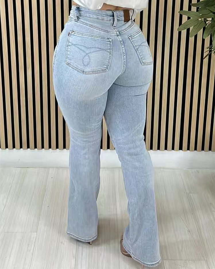 High Rise Belly Control Flare Jeans（Pre-Sale）