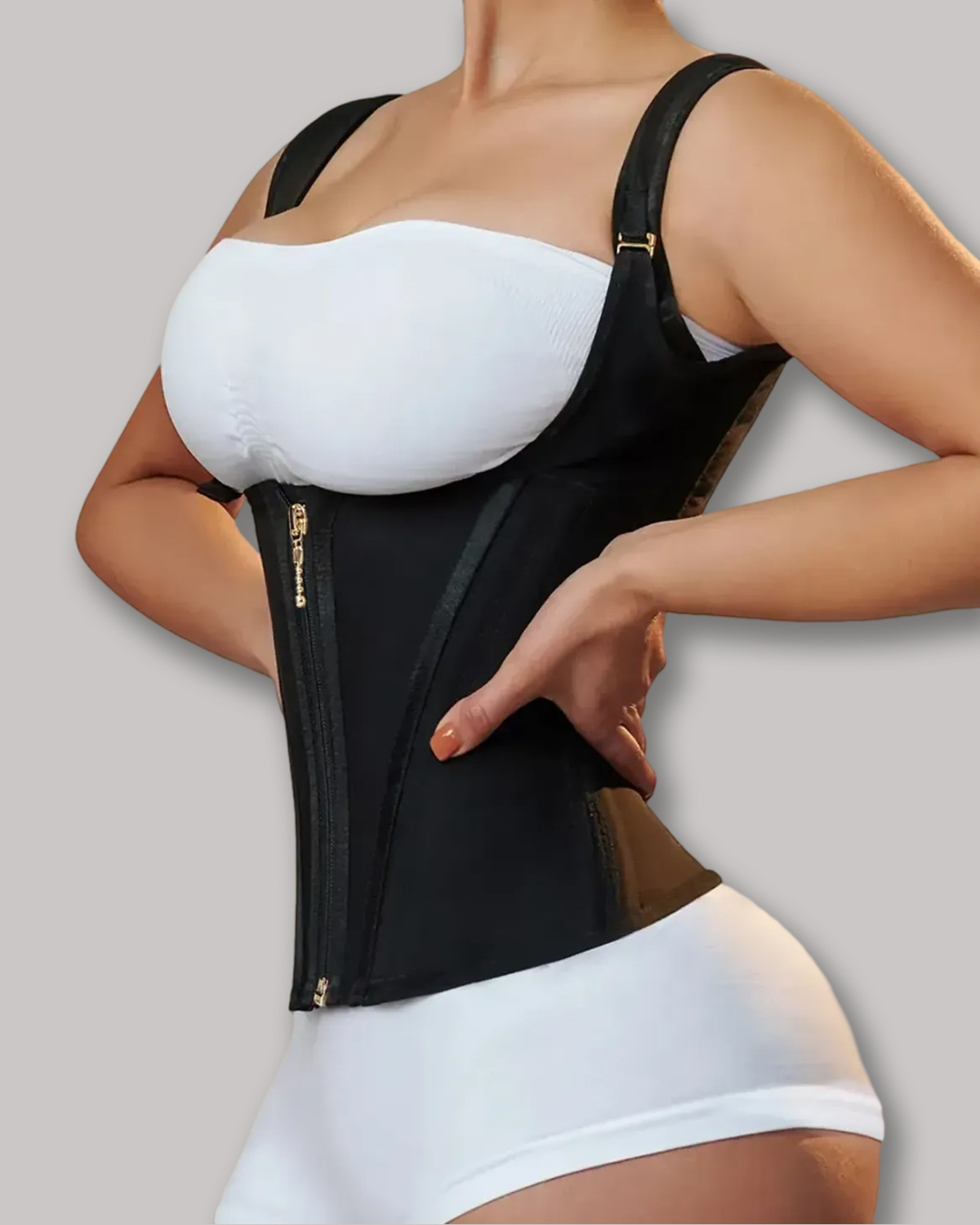 Waist Trainer for Women Corset Vest Body Shaper Cincher Trimmer Tank Top Sport Girdle with Steel Bones-Curvy-Faja