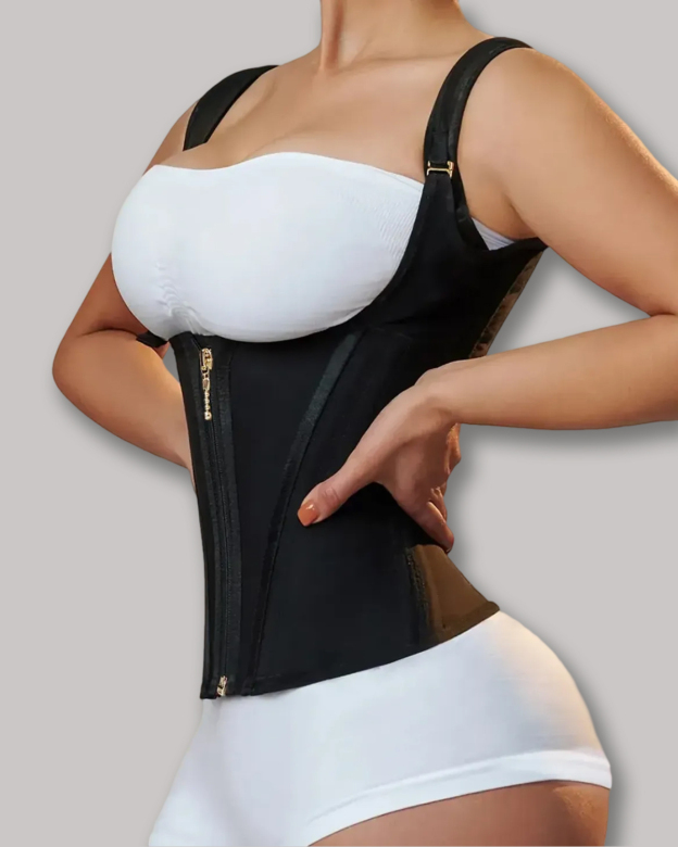 Waist Trainer for Women Corset Vest Body Shaper Cincher Trimmer Tank Top Sport Girdle with Steel Bones-Curvy-Faja