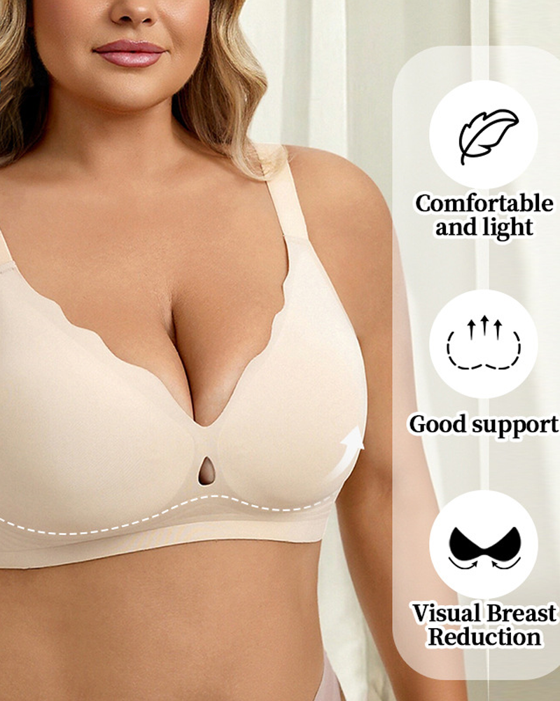 Breathable Everyday Openwork V-Neck Bra