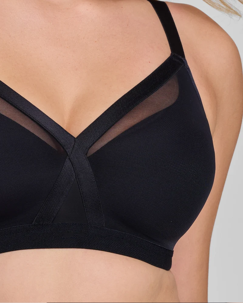 Plus Size Mesh Splice Wire‑Free Support Bra (Pre‑Sale)