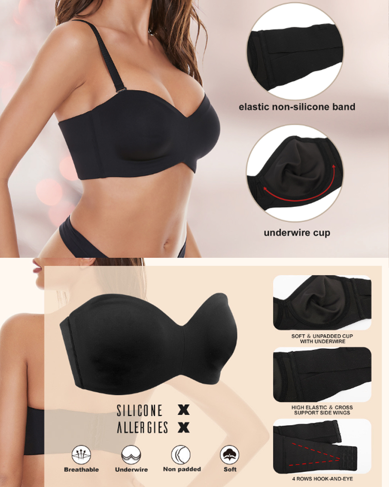 Comfortable Non-slip Strapless Bra No Tightness for Summer