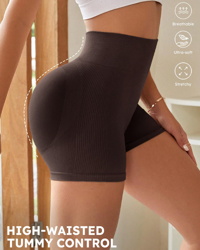 Lightweight High-Waisted Tummy-Controlling Hip-Lifting Seamless Shorts