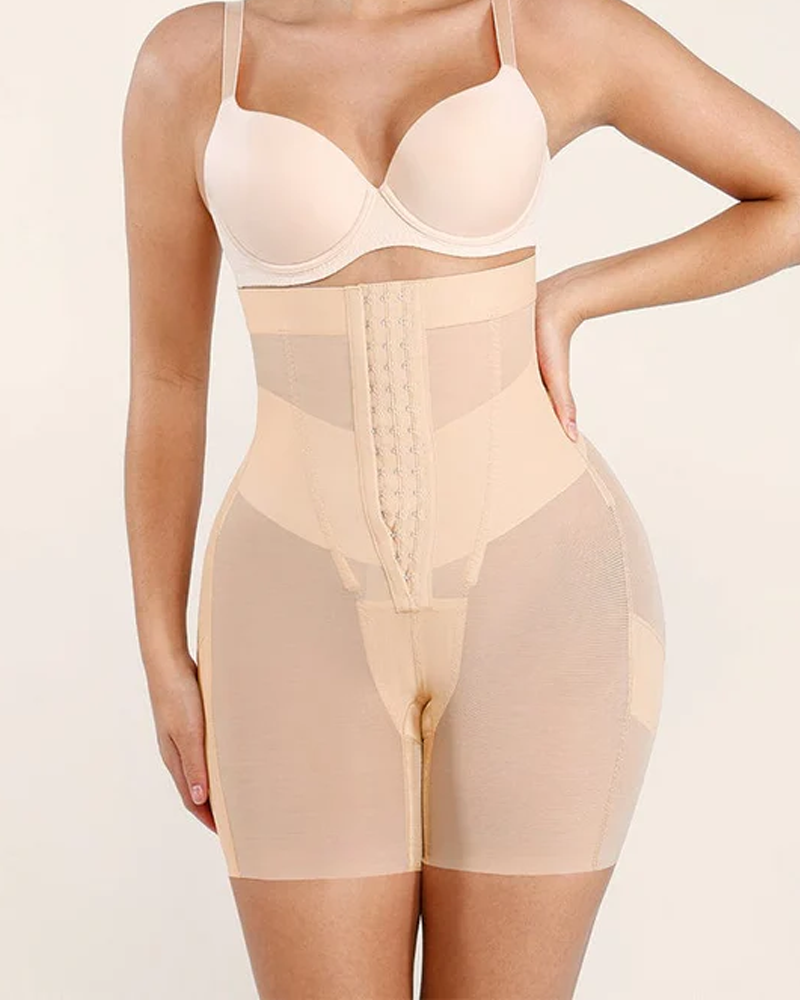 Breathable Mesh High-Waisted Shaping Shorts With Tummy Control And Hip Lift (Pre-Sale)