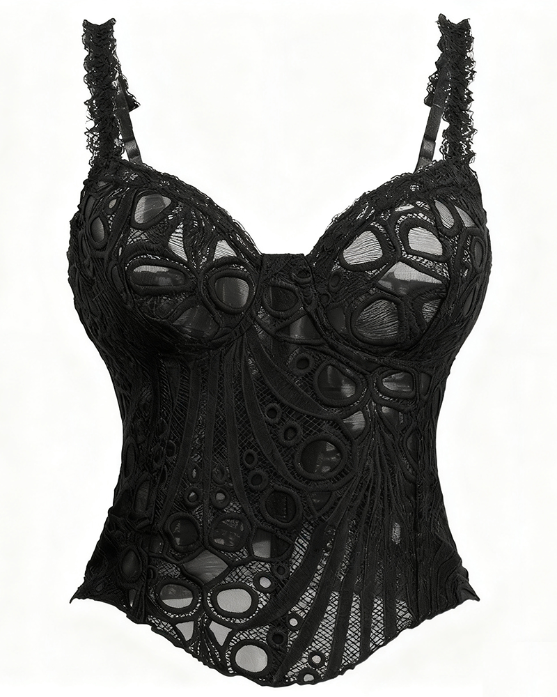 Irregular Lace Shaping Fishbone Corset