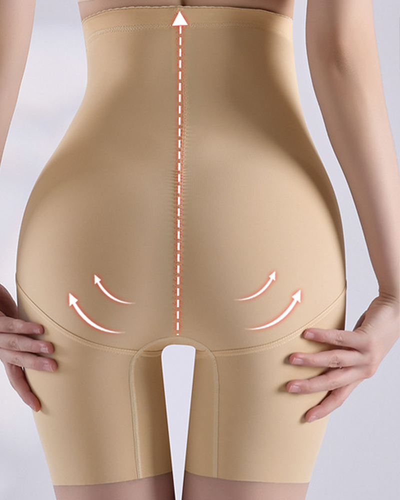 Tummy Control High Waist Shapewear With Zipper And Hook Closure-Curvy-Faja