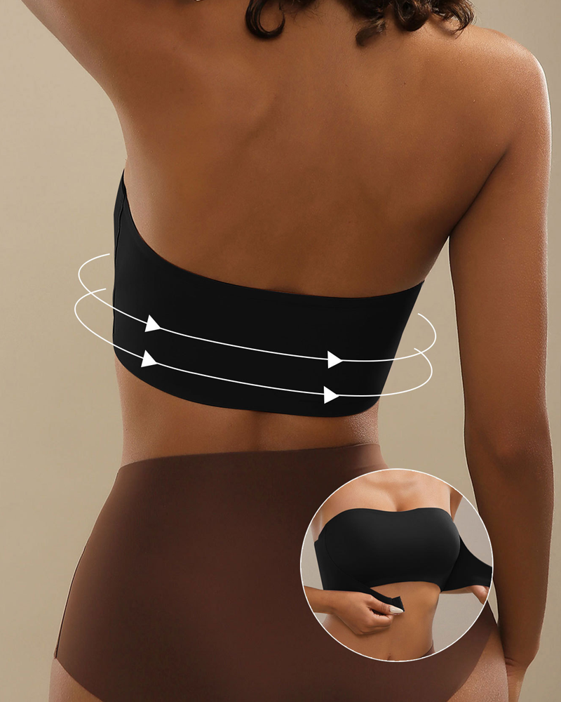 Strapless Front-Fastening Push-Up Wire-Free Bra