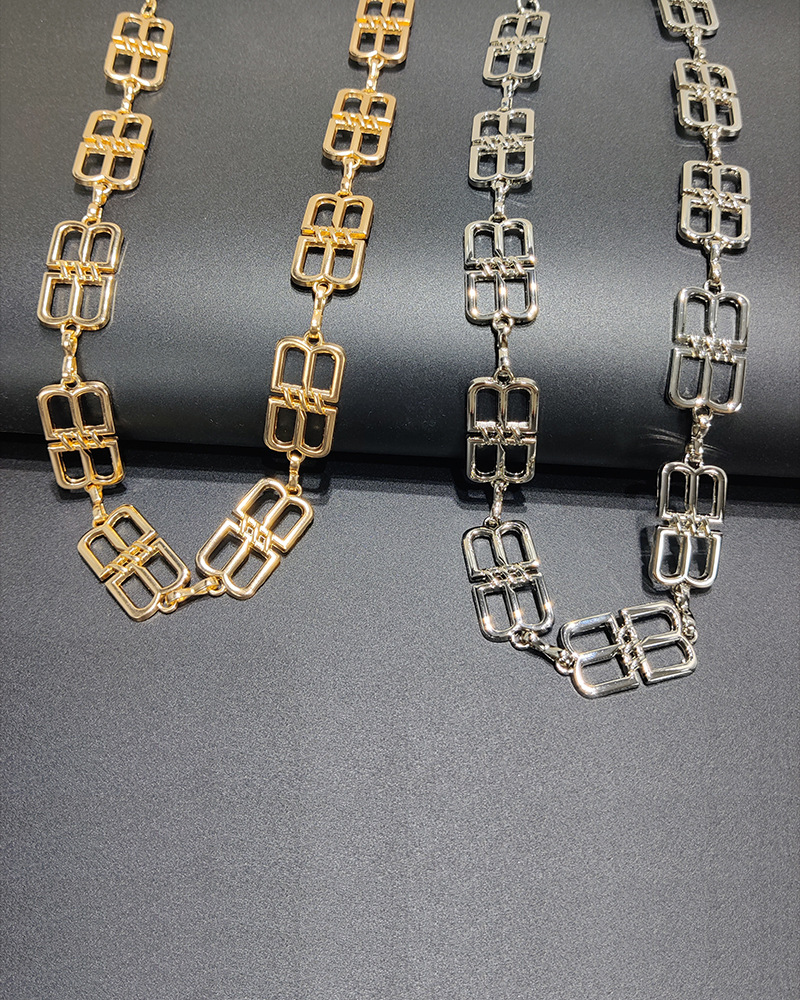 Metal Embellishments Paired Waist Chain