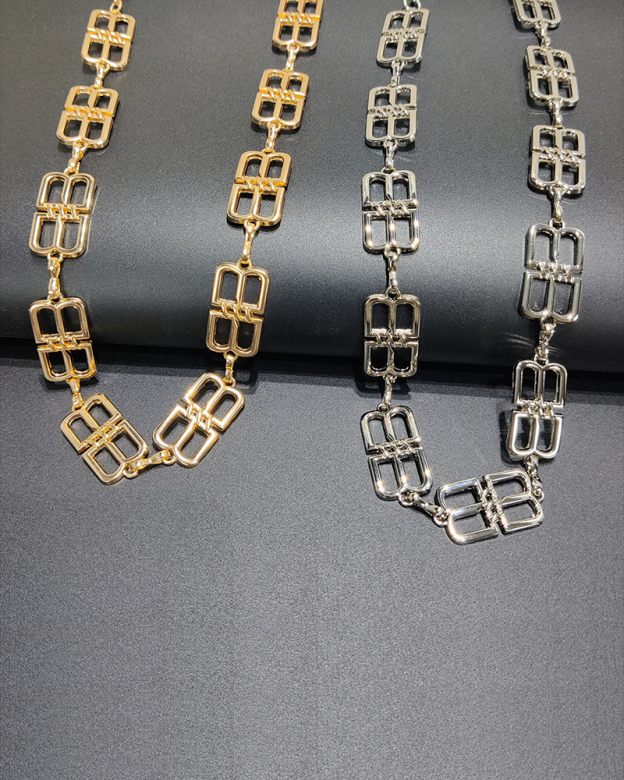 Metal Embellishments Paired Waist Chain