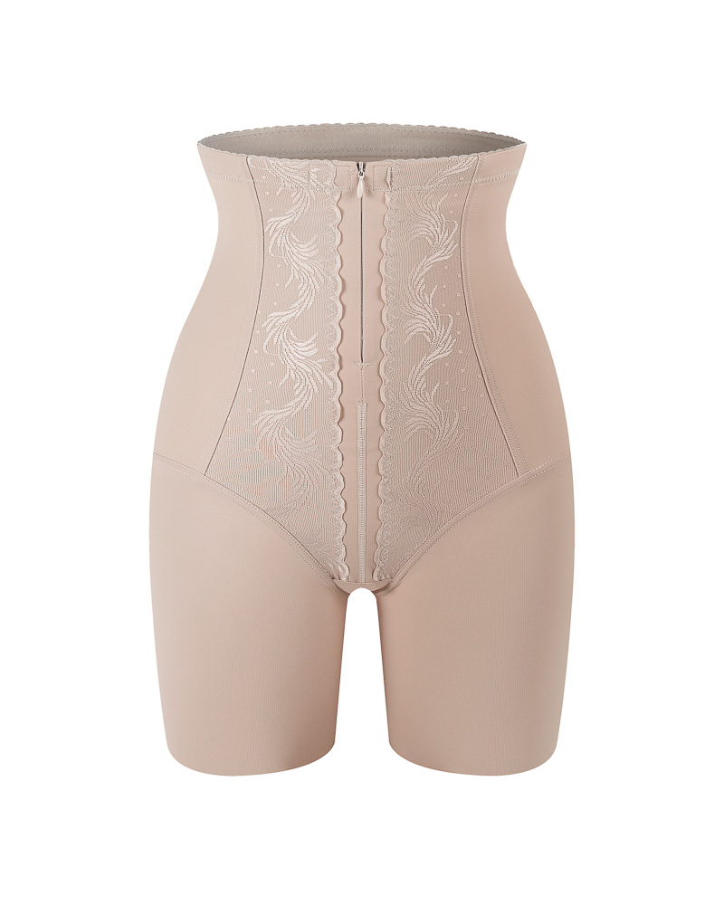 Tummy Control High Waist Shapewear With Zipper And Hook Closure-Curvy-Faja