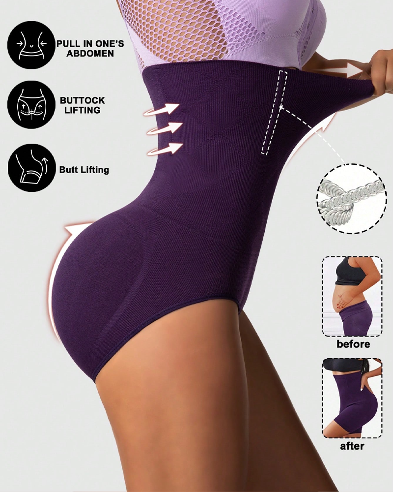 Seamless Tummy-Control High-Waisted Body-Shaping Pants-Curvy-Faja