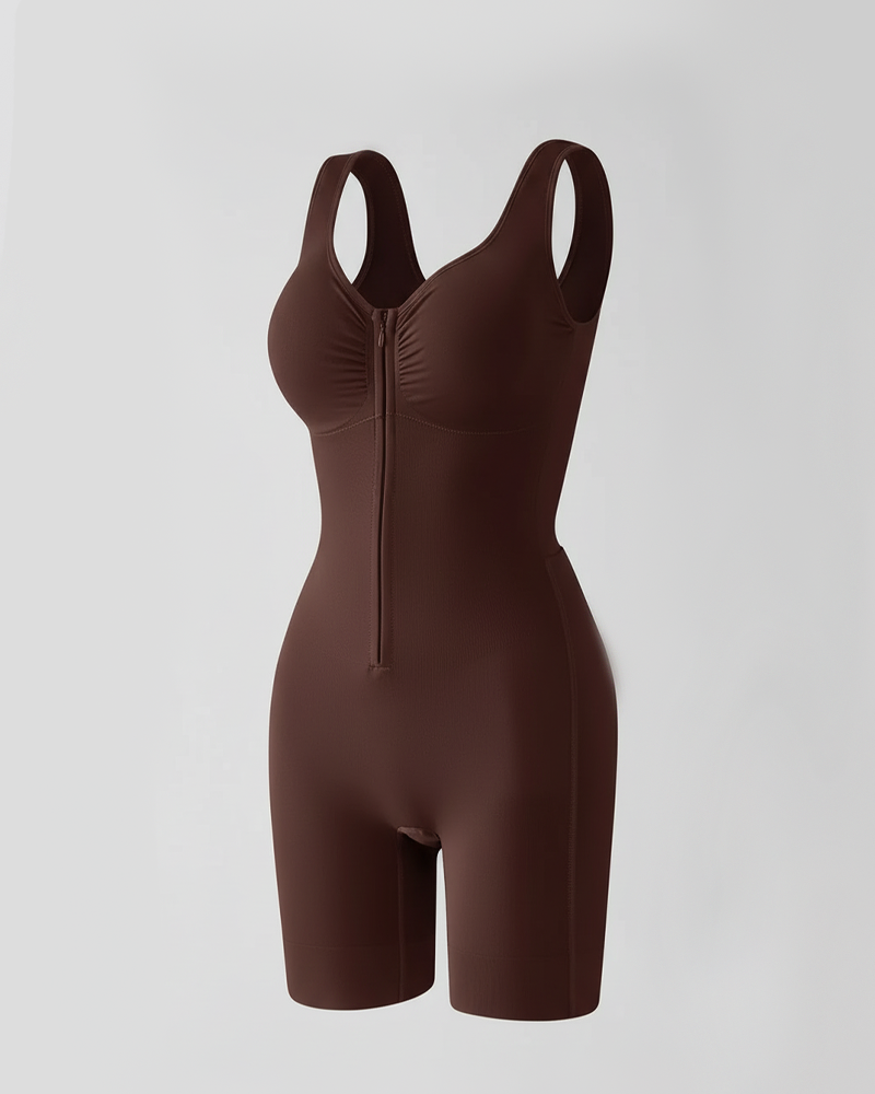 Easy Off Front Zipper Tummy Control Butt Lifting Shapewear Bodysuit（Pre-Sale）