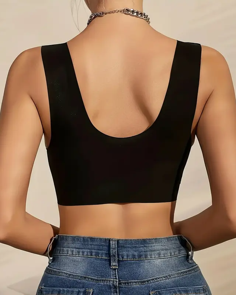 Plus Size Push-Up Front Hook Back Lace Vest Bra