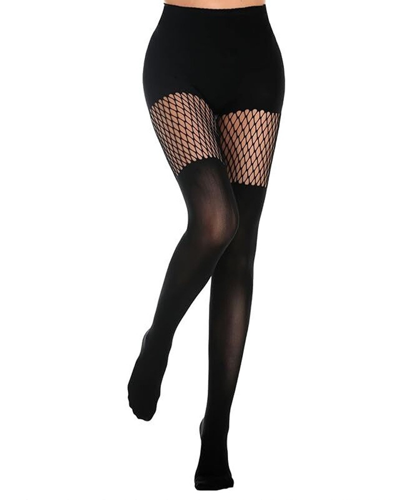 Mock Thigh High Stockings For Women Sexy Fishnet Tights Suspender Pantyhose