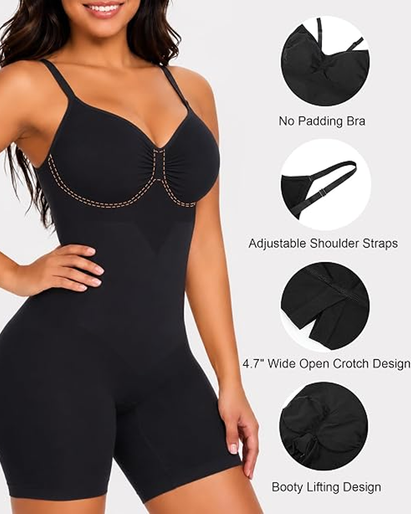 Seamless Bodysuit with Abdomen Control Panel for Tummy Shaping（Pre-Sale）