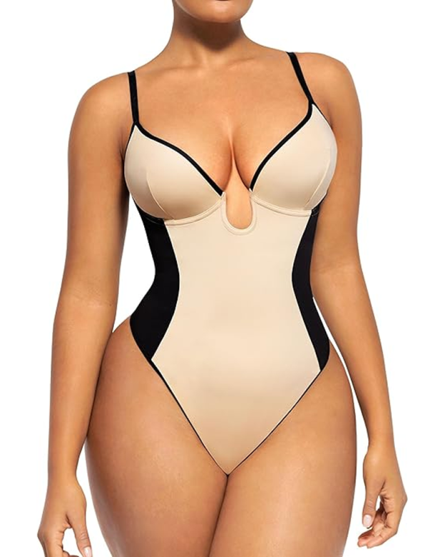 Color Blocked U Shaped Low Cut Shaping Thong (Pre-Sale)