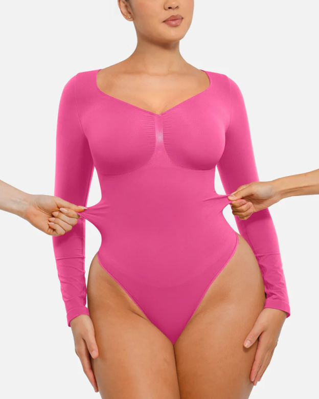Long Sleeved Hip Lifting Seamless Body Shaping Bodysuit