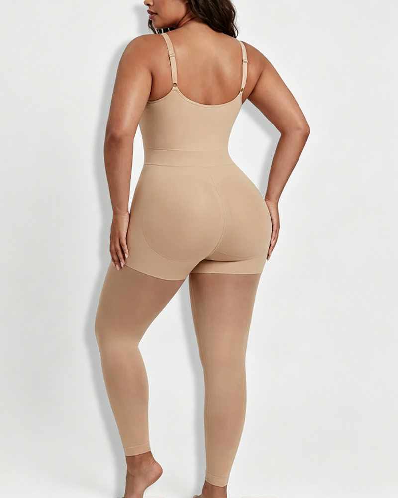 Adjustable Strap Back-Opening Full Body Shaper Bodysuit（Pre-Sale）
