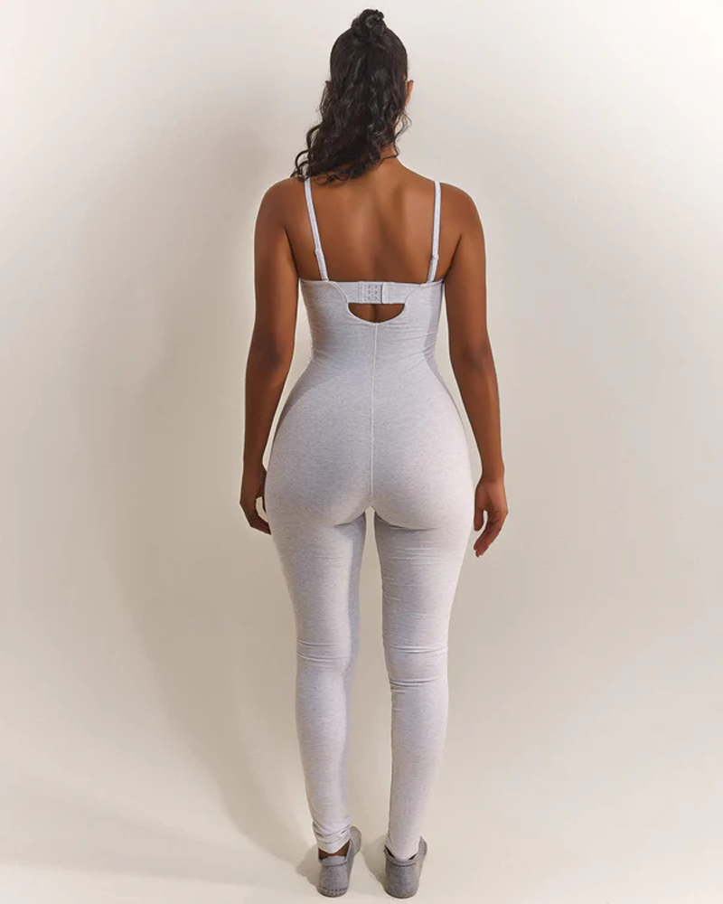 Sweetheart Neckline Strapless Seamless Bodycon Jumpsuit with Adjustable Straps（Pre-Sale）