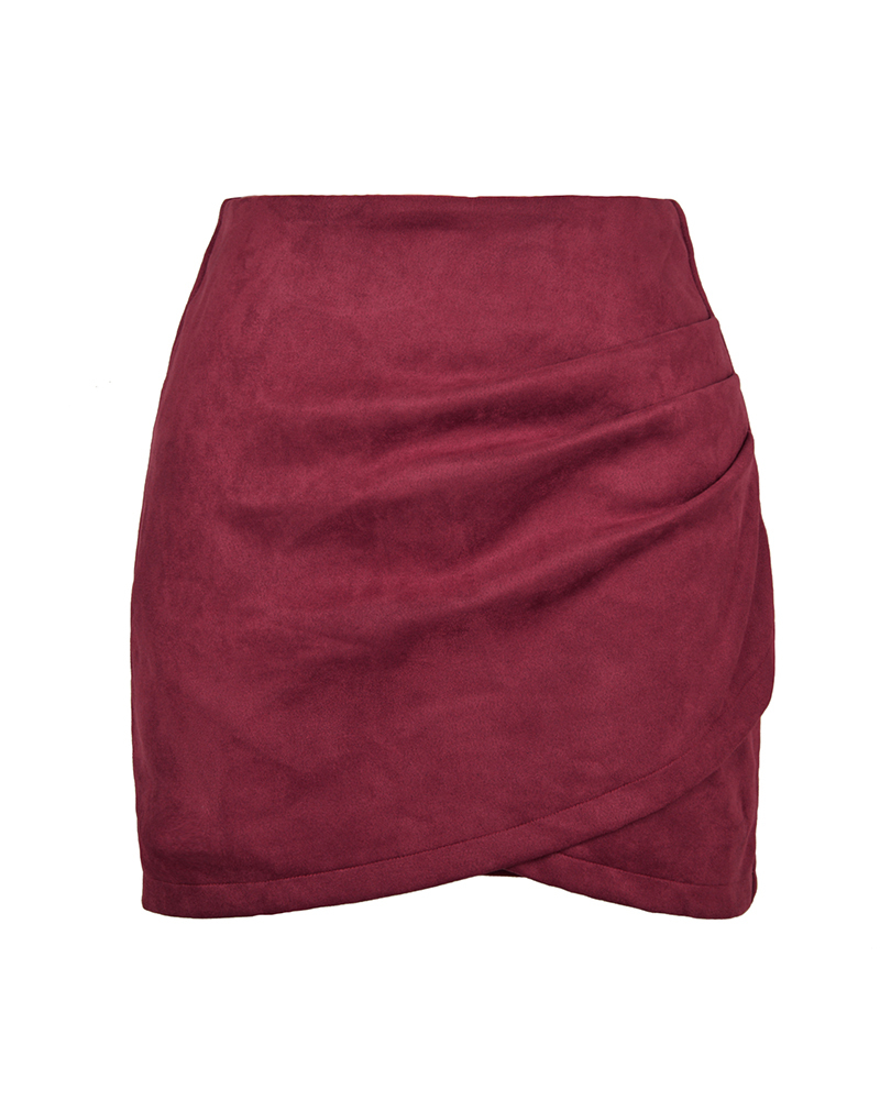 Suede Hip Skirt-Curvy-Faja