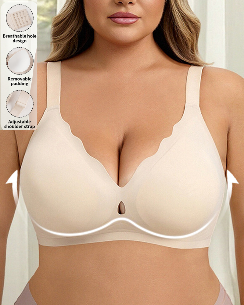 Breathable Everyday Openwork V-Neck Bra