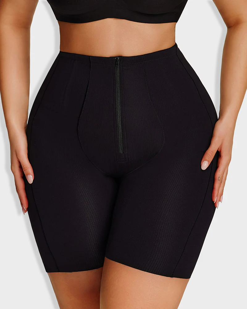 High Waist Zipper Butt Lifting Shaping Shorts（Pre-Sale）