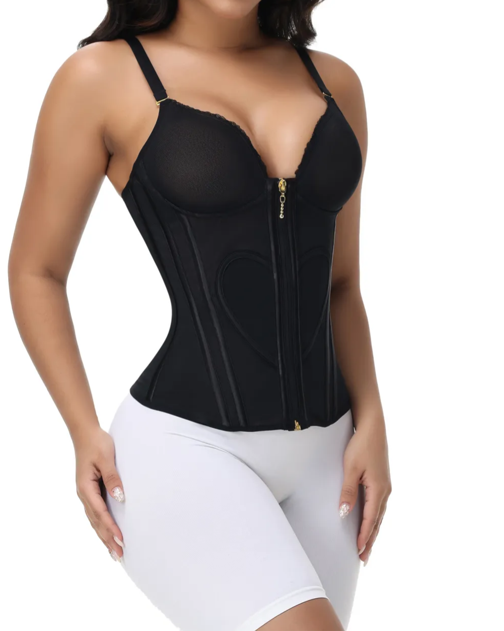 Women's Waist-cinching Black Tummy-control Bustier Tank Tops