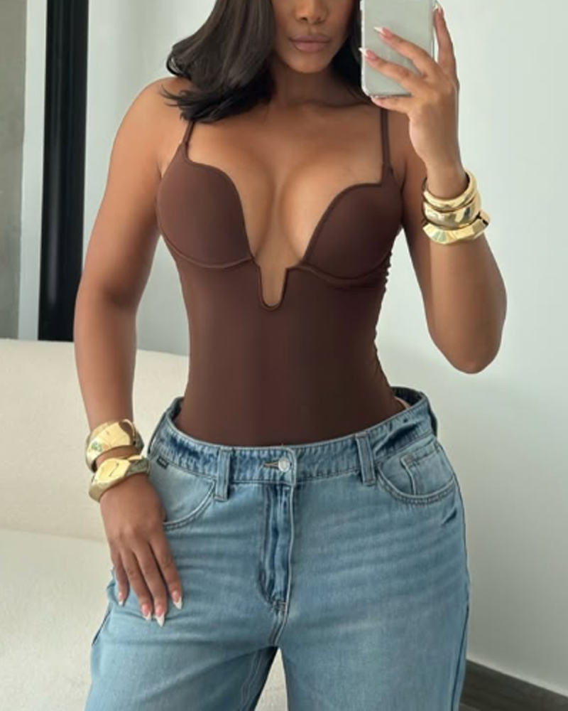 U-Neck Cami Tummy Control Cheeky Bodysuit (Pre-Sale)