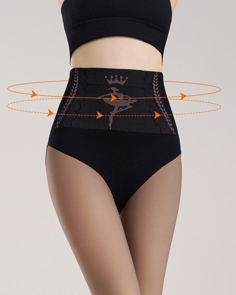 High Waist Tummy Control Butt Lifting Fleece Lined Sheer Stretch Leggings