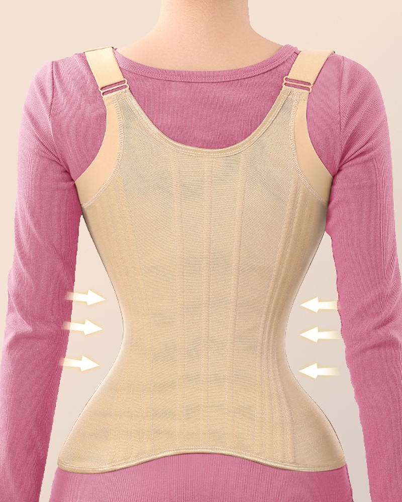 23-Steel-Ribbed Tummy Control And Waist Shaping Vest