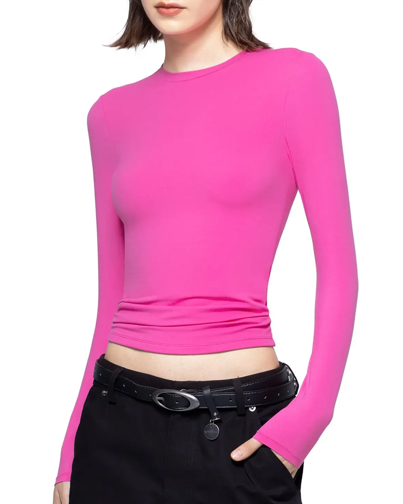 Basic Soft Comfort Crew Neck Slim Fit Long Sleeve Top