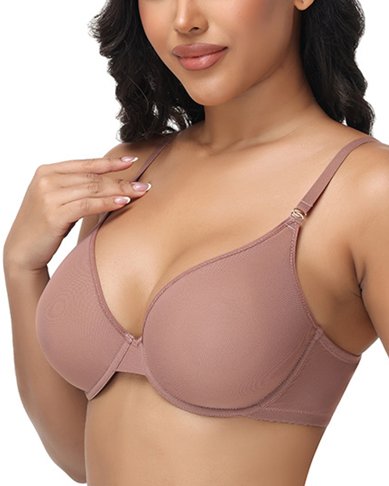 Unlined Low Cut Sheer Mesh Underwire Bra