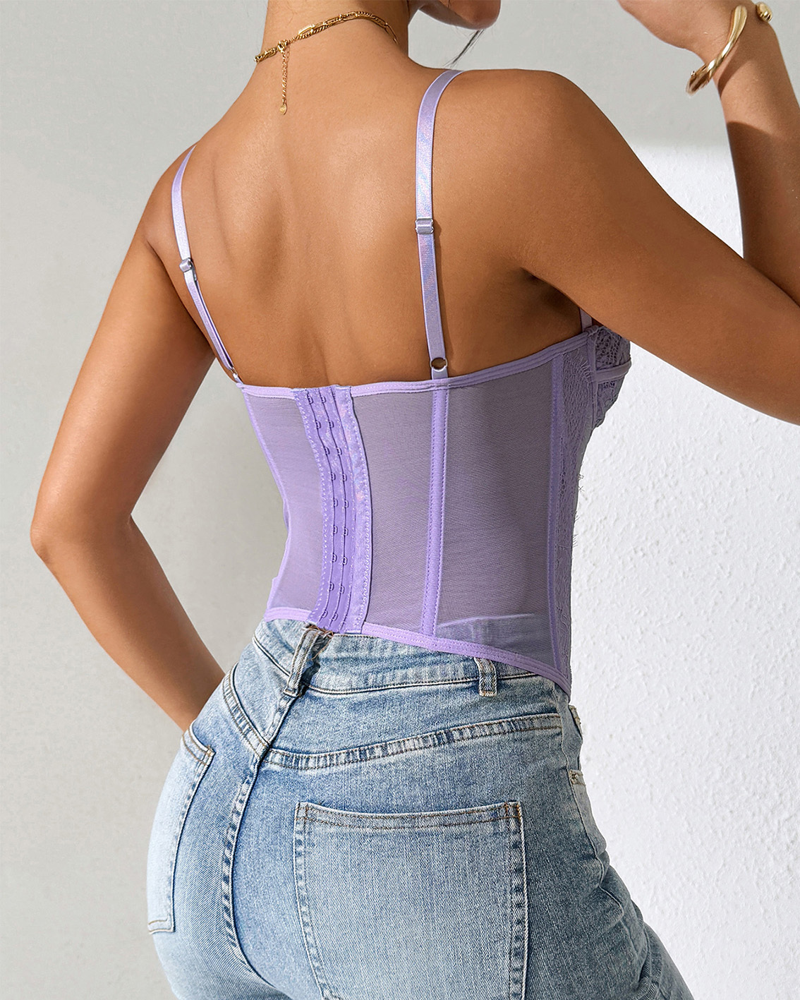 Lace Purple Sexy See-through Camisole Hot Girl Herringbone Bra