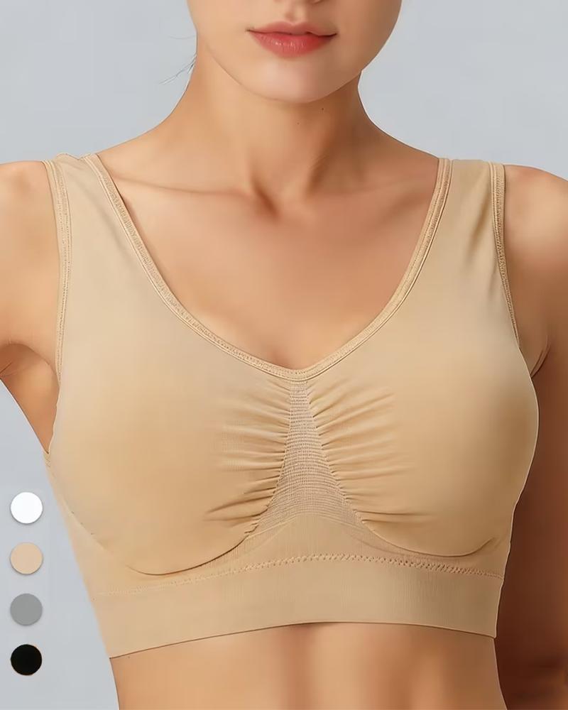 Wire-Free Plus-Size Sports Double-Layer Bra-Curvy-Faja