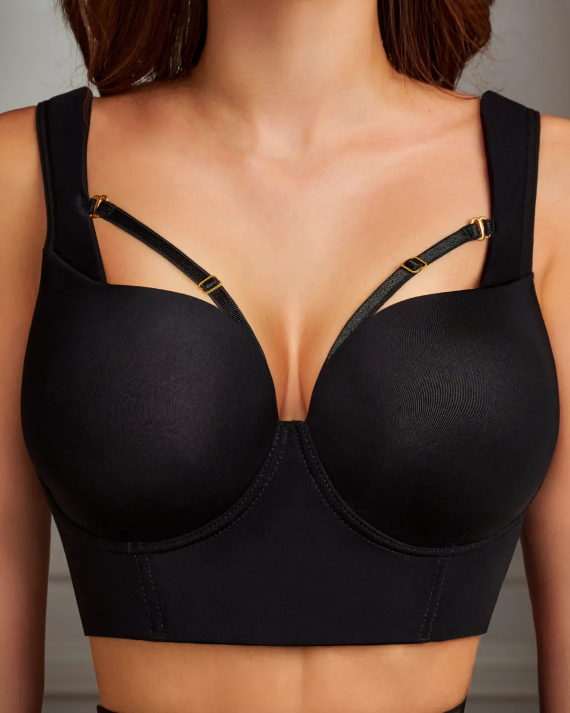 Women's Seamless Sleep Sports Bra with No Steel Ring Thin and Shockproof Yoga Gathered V Back Bra Sports Bra Low Support
