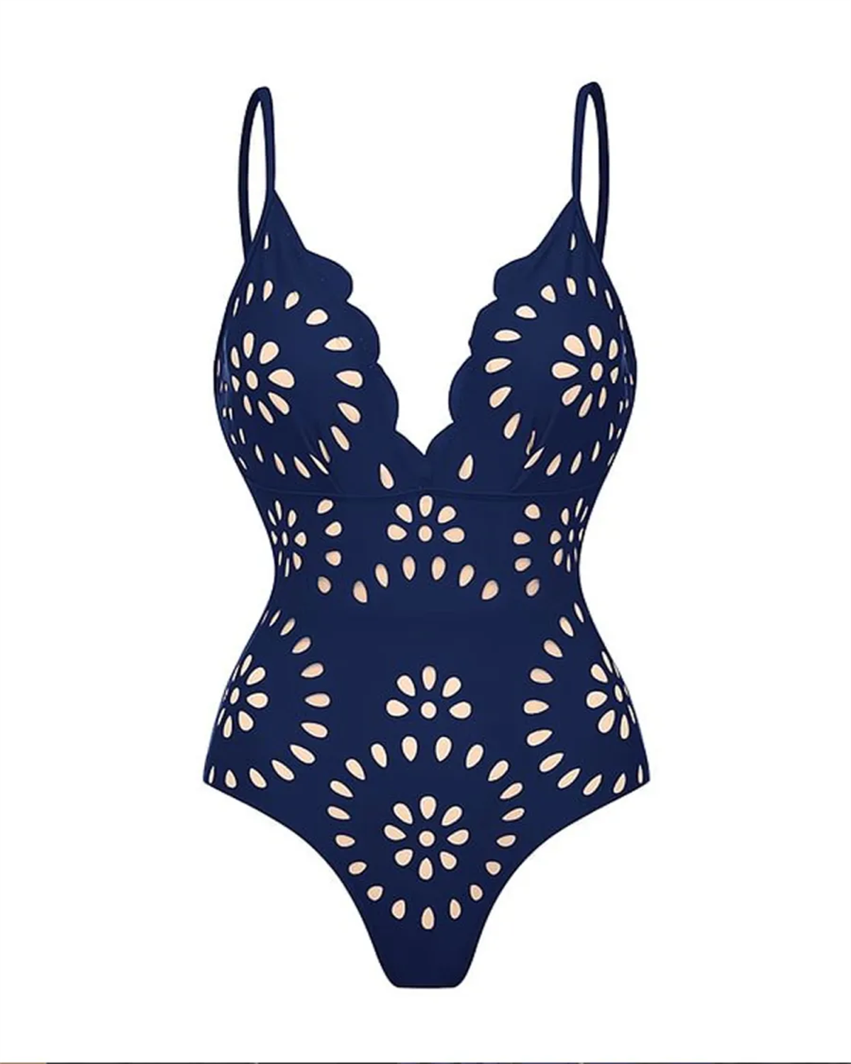 Flower Hollow One Piece Swimsuit and Skirt-Curvy-Faja