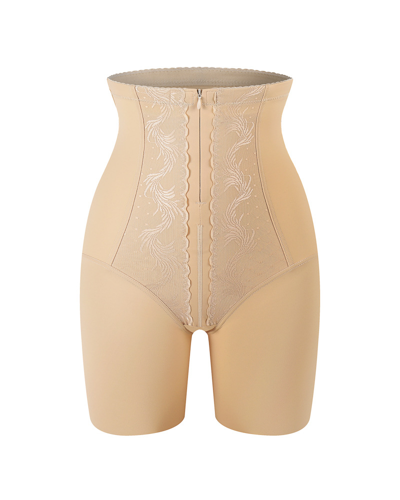Tummy Control High Waist Shapewear With Zipper And Hook Closure-Curvy-Faja
