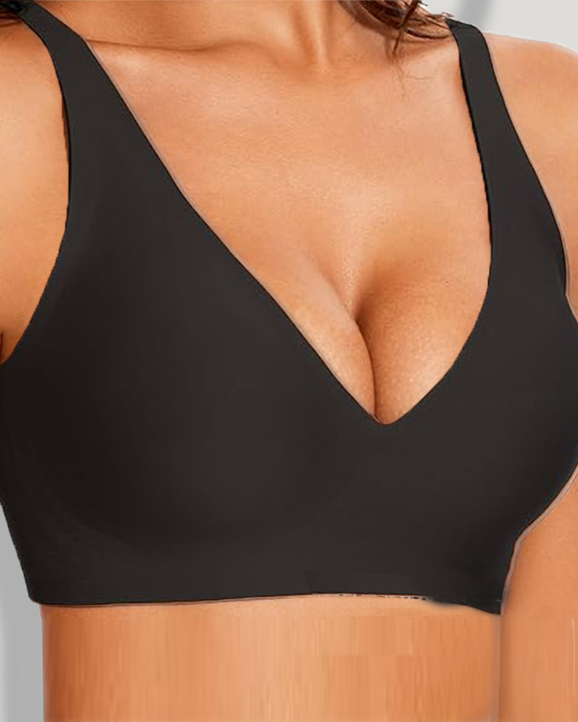 CURVY-FAJA Latex Brasier Seamless Jelly Wire-Free Push-Up Bra