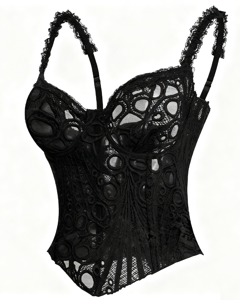 Irregular Lace Shaping Fishbone Corset